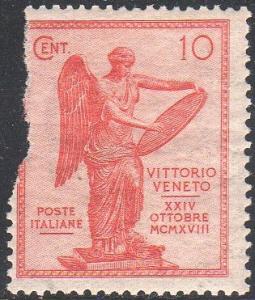 Italy 137 - Mint-H - 10c Victory (1921) DAMAGED (cv $2.40 for mnh)