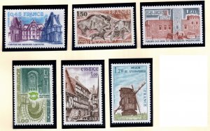 France Scott 1638-1643 MNH**  1979 Tourism set