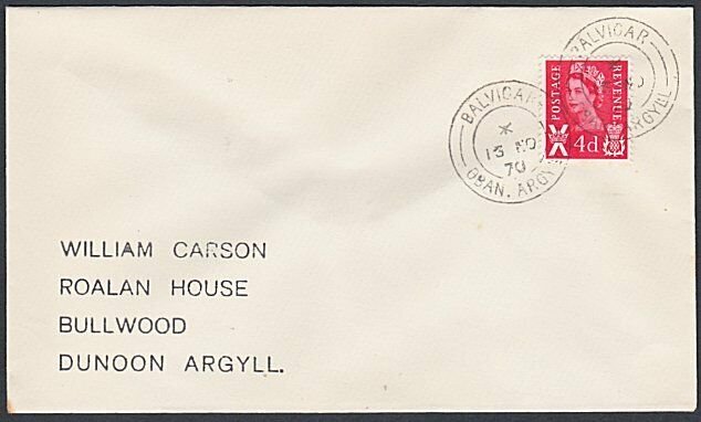 GB SCOTLAND 1970 cover BALVICR  / OBAN ARGYLL cds...........................k639