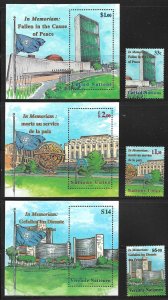 1999 UN, NY 768-9; Geneva 347-8; Vienna 264-5 MNH S/S & singles