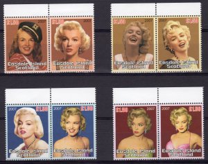 Easdale Islands Scotland 2007 Tribute to MARILYN MONROE  4 pairs (8) MNH