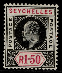 SEYCHELLES EDVII SG55, 1r 50c black & carmine, VLH MINT. Cat £55.