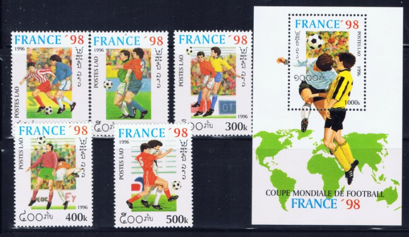 Laos 1268-73 MNH 1996 Soccer