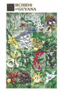 Guyana 1990 Flora Orchids Flowers Sheet Sc 2369 MNH C5