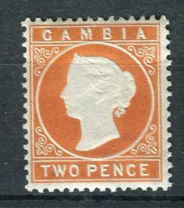 GAMBIA; 1886 classic QV Crown CA issue Mint hinged Shade of 2d. value