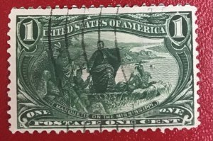 1898 US Sc 285 used 1c Marquette on the Mississippi CV$7.00 Lot 1999