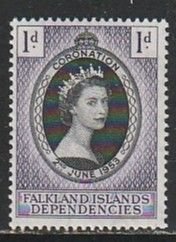 1953 Falkland Islands - Sc 1L18 - MH VF - 1 single - Coronation