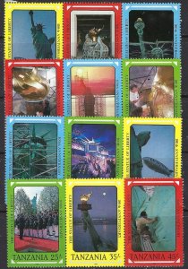 Tanzania 396a-l MNH 1988 Statue of Liberty (102)(ad4613)