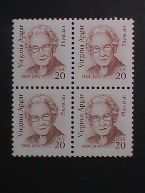 ​UNITED STATES-1986-SC# 2179 VIRGINIA APGAR -PHYSICIAN MNH BLOCK VERY FINE