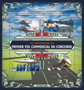 Aviation Concorde Stamps Niger 2016 MNH Aircraft 101 G-AXDN 002 G-BSST 4v M/S