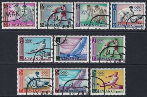 Ajman Sc #27-36: Summer Olympic Games 1964, Tokyo, 1965 CTO CV 5.70