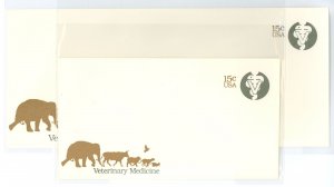 US U595 2 entire unused envelopes #6 & 310