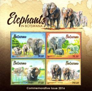 Botswana - 2016 Elephants MS MNH**