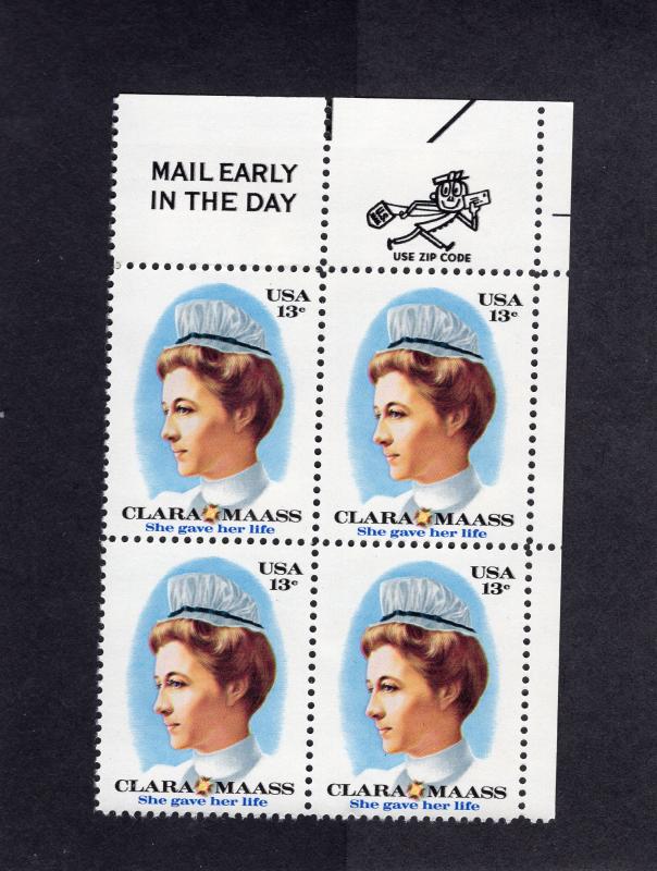 1699 Clara Maass, MNH UR-ZIP blk/4