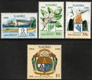 NAURU 1988 National Arms; Scott 343-46; MNH
