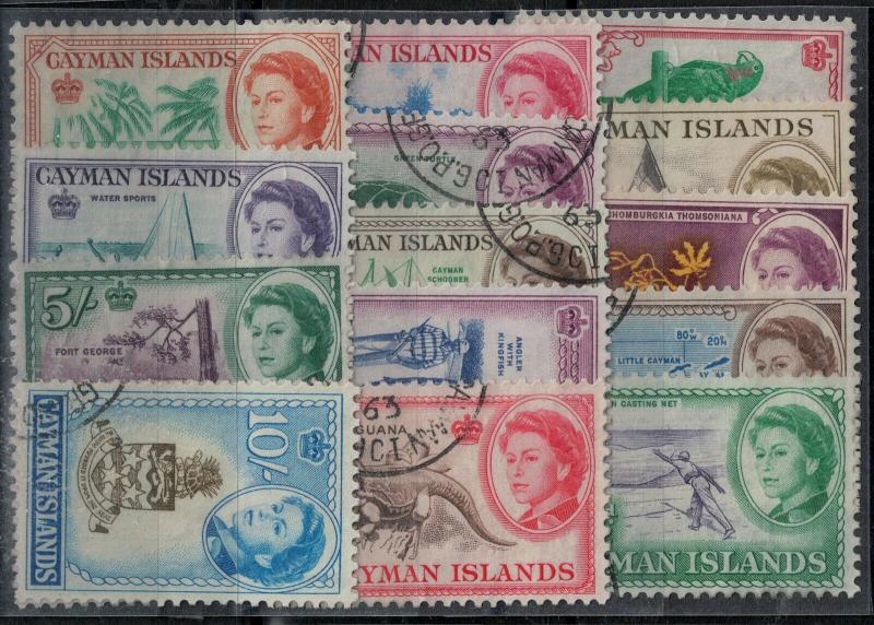 Cayman Islands 1962 SC 153-167 Used Set SVC$ 60.00