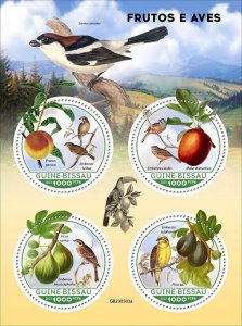 2024 06 - GUINEA BISSAU - FRUITS & BIRDS      4V  complet set    MNH **