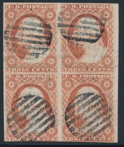 Tangstamp:US Stamp #11 Used Block 4, Crease, Crowe Certificate, CV $1000