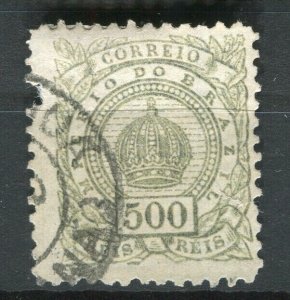 BRAZIL; 1884 early numeral issue fine used 500r. value