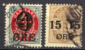 Denmark Sc# 55-56 Used 1904-1912 Overprints