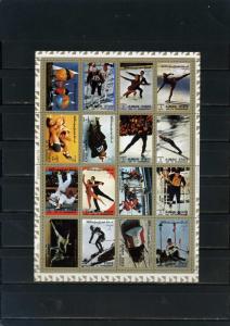 AJMAN 1973 OLYMPIC GAMES SHEET OF 16 STAMPS PERF. MNH