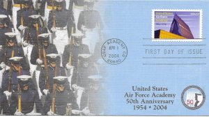 2004 FDC, #3838, 37c U.S. Air Force Academy, 2 diff. cachets