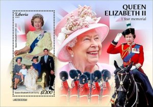 Liberia - 2023 Queen Elizabeth II Anniversary - Stamp Souvenir Sheet -