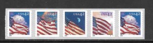 #4244-47 MNH Strip of 5 With Plate #