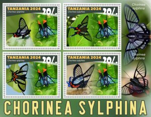 Stamps.Fauna, Butterflies  2024 year 8 sheets perforated