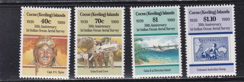 Cocos Islands # 203-206, Indian  Ocean Aerial Survey, NH, 1/2 Cat.