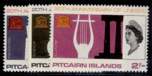 PITCAIRN ISLANDS QEII SG61-63, 1966 UNESCO set, NH MINT.