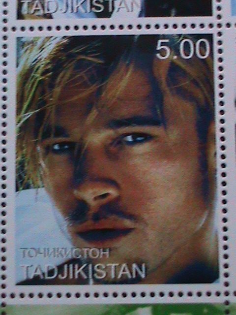 TAJIKISTAN-BRAD PITT-FAMOUS MOVIE STAR-MNH SHEET VF WE SHIP TO WORLD WIDE