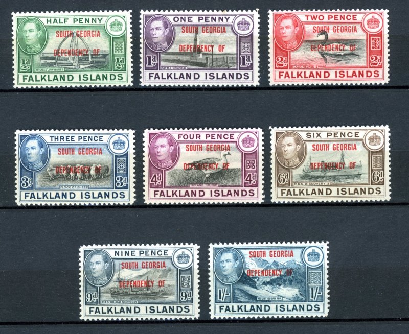 1944 Falkland Island South Georgia Scott 3L1-3L8 Mint Lightly Hinged Set