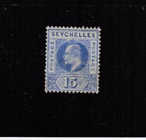 SEYCHELLES (MK2671)  #42  VF-MH   15c   EDWARD VII ULTRA