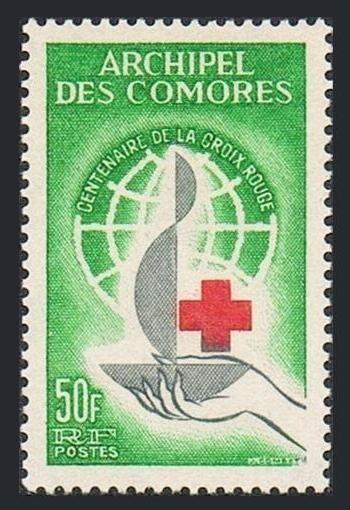 Comoro Isls 55,lightly hinged.Michel 53. Red Cross Centenary,1963.