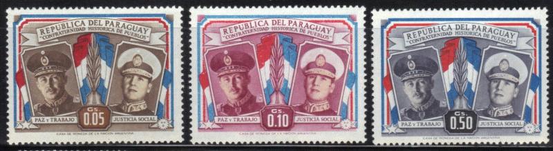 ROSS1374: PARAGUAY  SCOTT# 486-88 **MNH**   1955   PRESIDENTS