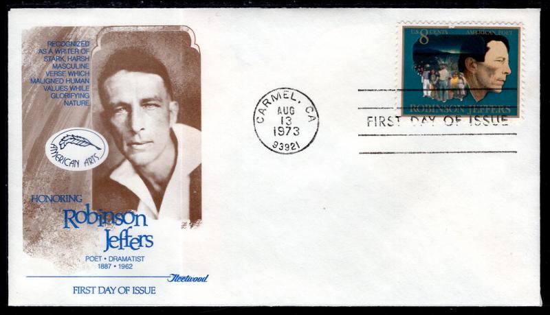 US 1485 Robinson Jeffers Fleetwood U/A FDC