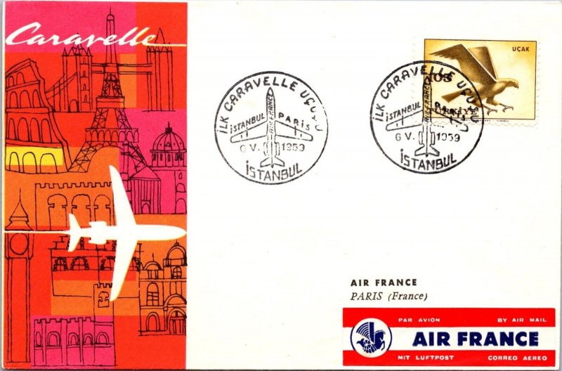 Turkey 1959 FFC - Air France Caravelle  - Istanbul To Paris - J7677