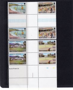 MONTSERRAT 1986 Sc#639/642 GOLF/SAILING GUTTERS CROSS BLOCKS MNH