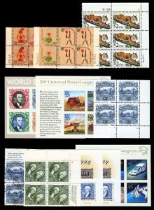 #1610 / #2875, #C126, 25c-$5.00 1979-1994 Assorted PL # Blocks, Souvenir Sheets