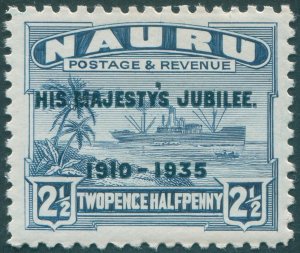 Nauru 1935 2½d dull blue Jubilee SG42 unused