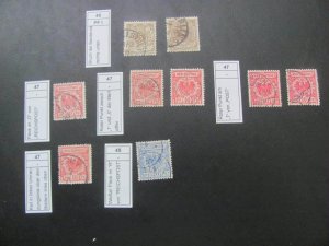 Germany 1889 USED MI.  45/50   VARITIES AND PLATE FLAWS LOT VF/XF   (138)