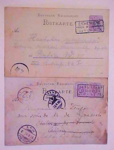 GERMAN BOXED CANCELS 1885 BESSUNGEN FAULTY, 4 SWISS B/S AMBULANTE 8,3 KRIES 1889