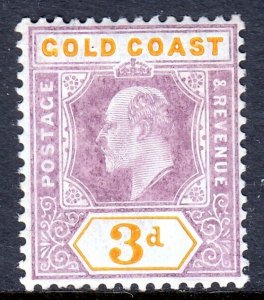 GOLD COAST — SCOTT 53a (SG 53a) — 1906 3d KEVII VIOL. AND ORG. — MH — SCV $22