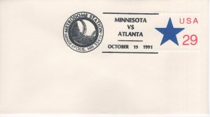 MINNESOTA VS ATLANTA BASEBALL CANCEL, MINNEAPOLIS, MN  1991  FDC13853