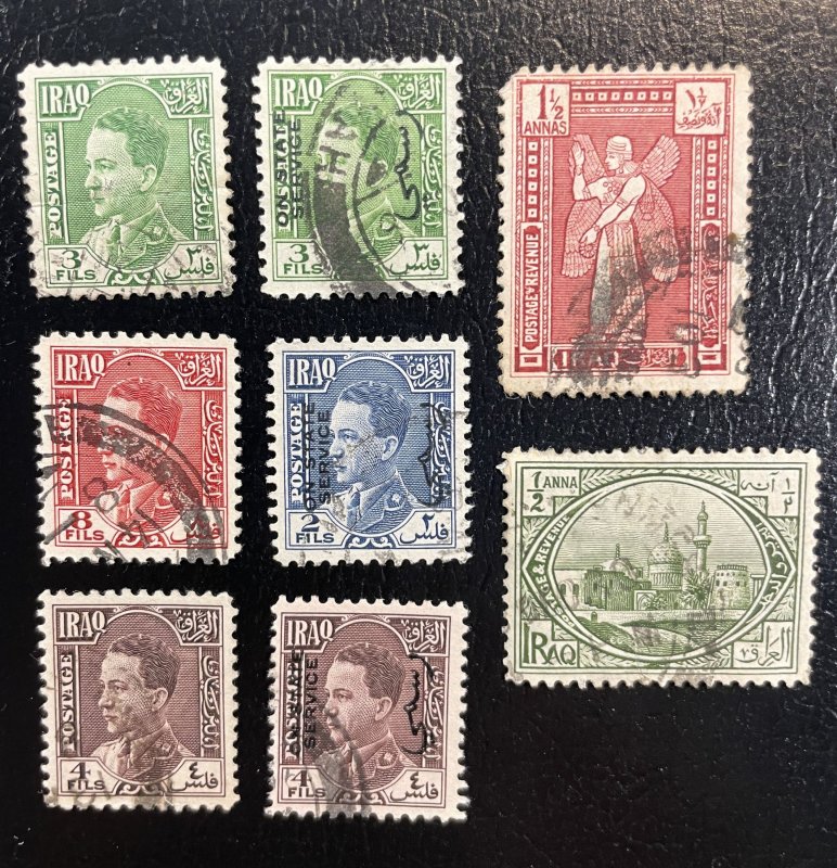 Iraq #1,3,63,64,66,O73,O74,O75 Used - British Mandate + Official Stamps