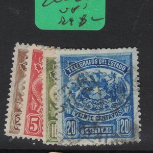 Chile Telegraph Stamps Set of 4 2c-20c VFU (9fbc)