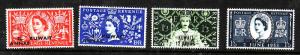 Kuwait-Scott#113-6-unused NH QEII Coronation set-Royalty-1953-