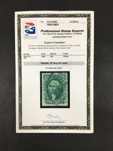 MOMEN: US STAMPS #14 USED PSE GRADED CERT XF-SUP 95 LOT # 87621-1