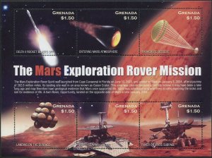 Grenada 3466 af sheet,MNH. Mars Rover Mission, 2004.